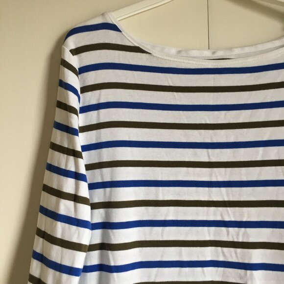 Talbots Cotton Modal Stripes & Lace Tie Up Top - Picture 3 of 14